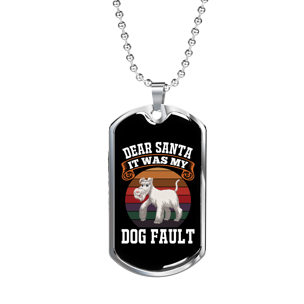 Dear Santa Necklace Stainless Steel or 18k Gold Dog Tag 24" Chain-Express Your Love Gifts