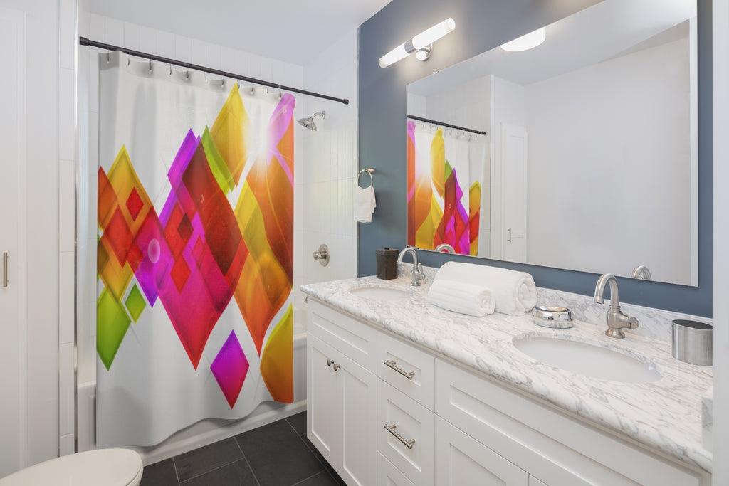Decor Shiny Geometric Stylish Design 71" x 74" Elegant Waterproof Shower Curtain for a Spa-like Bathroom Paradise Exceptional Craftsmanship-Express Your Love Gifts