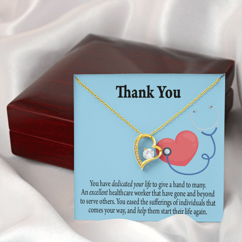Dedicated Healthcare Medical Worker Nurse Appreciation Gift Forever Necklace w Message Card-Express Your Love Gifts
