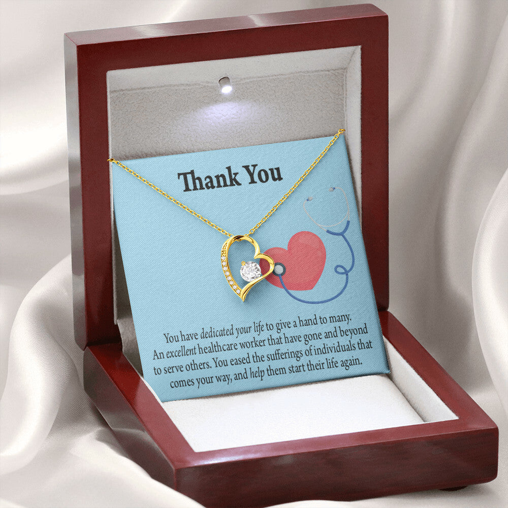 Dedicated Healthcare Medical Worker Nurse Appreciation Gift Forever Necklace w Message Card-Express Your Love Gifts