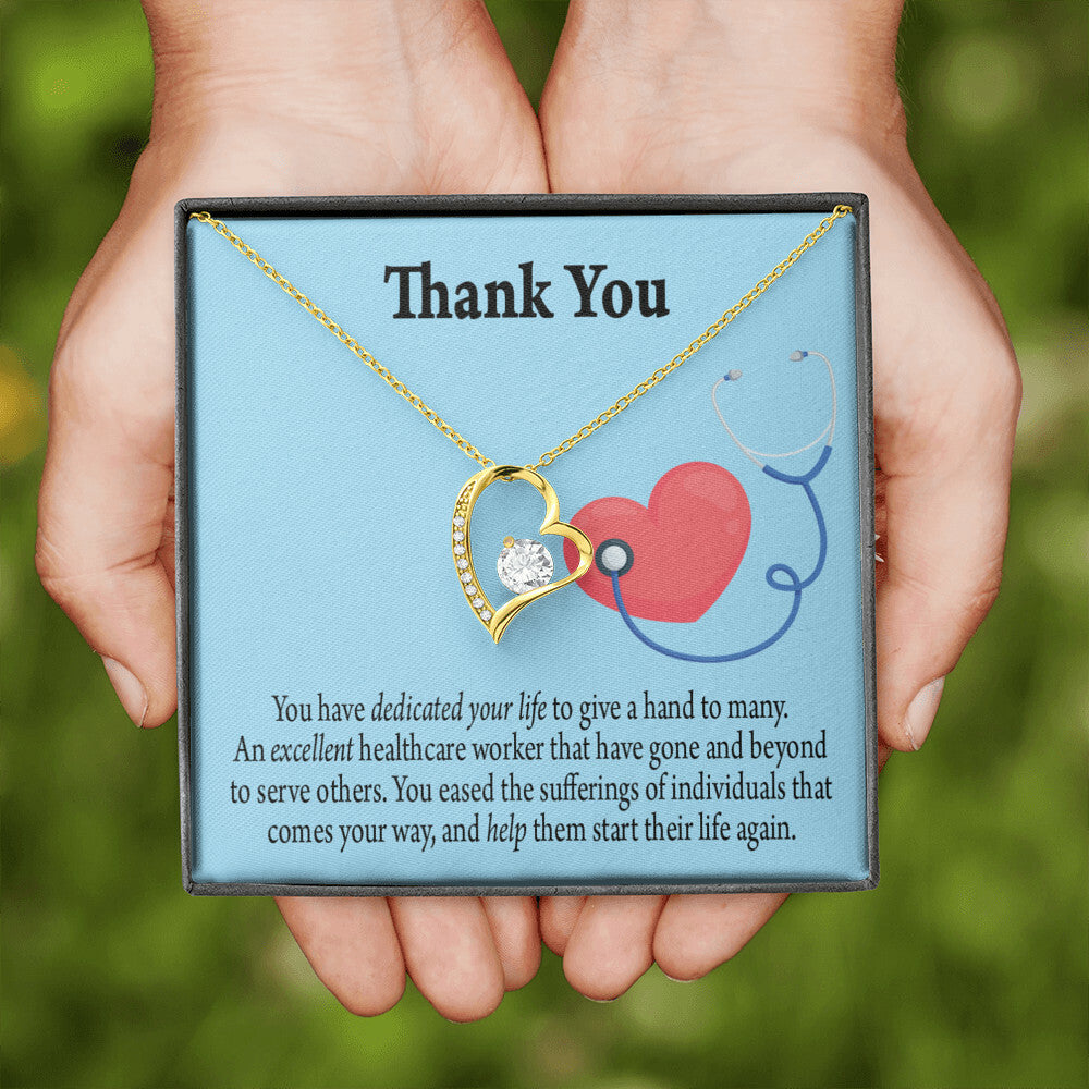 Dedicated Healthcare Medical Worker Nurse Appreciation Gift Forever Necklace w Message Card-Express Your Love Gifts