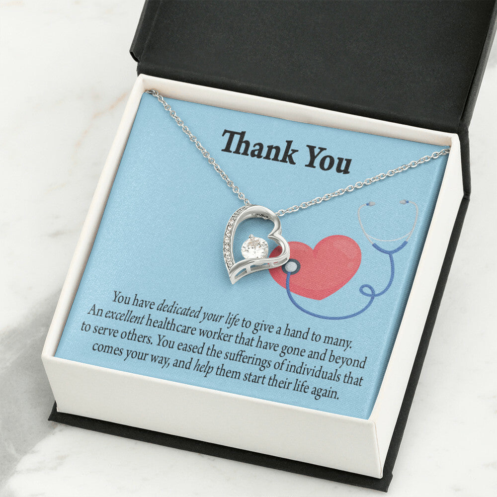 Dedicated Healthcare Medical Worker Nurse Appreciation Gift Forever Necklace w Message Card-Express Your Love Gifts