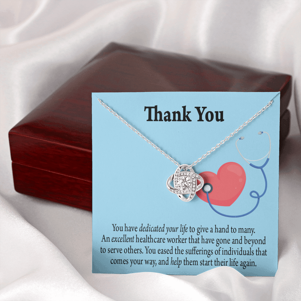 Dedicated Nurse Healthcare Medical Worker Nurse Appreciation Gift Infinity Knot Necklace Message Card-Express Your Love Gifts