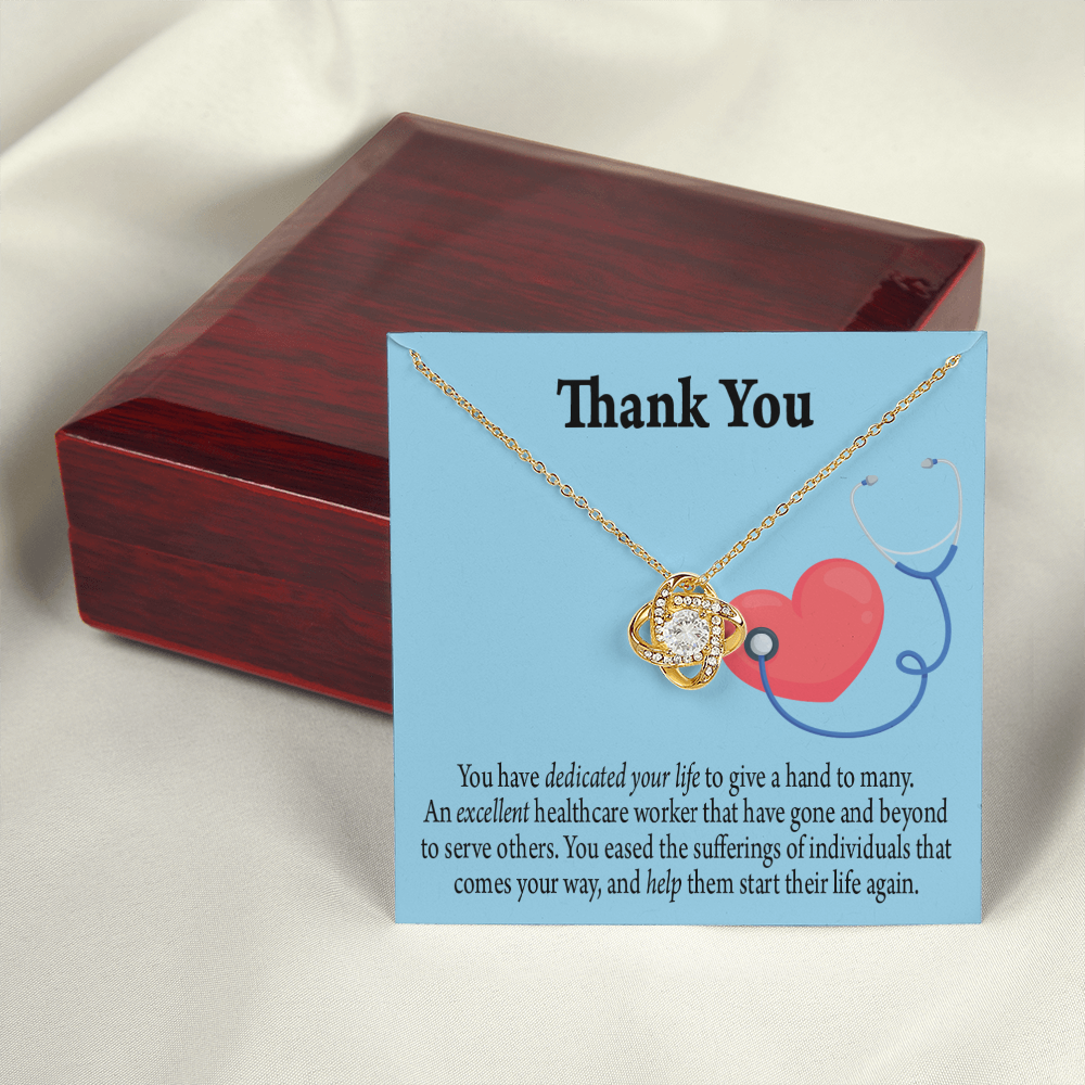 Dedicated Nurse Healthcare Medical Worker Nurse Appreciation Gift Infinity Knot Necklace Message Card-Express Your Love Gifts