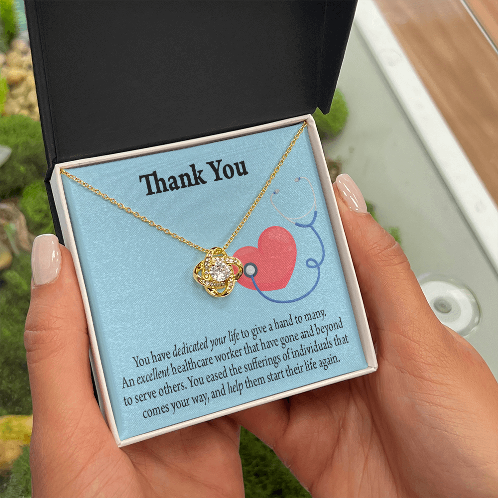 Dedicated Nurse Healthcare Medical Worker Nurse Appreciation Gift Infinity Knot Necklace Message Card-Express Your Love Gifts