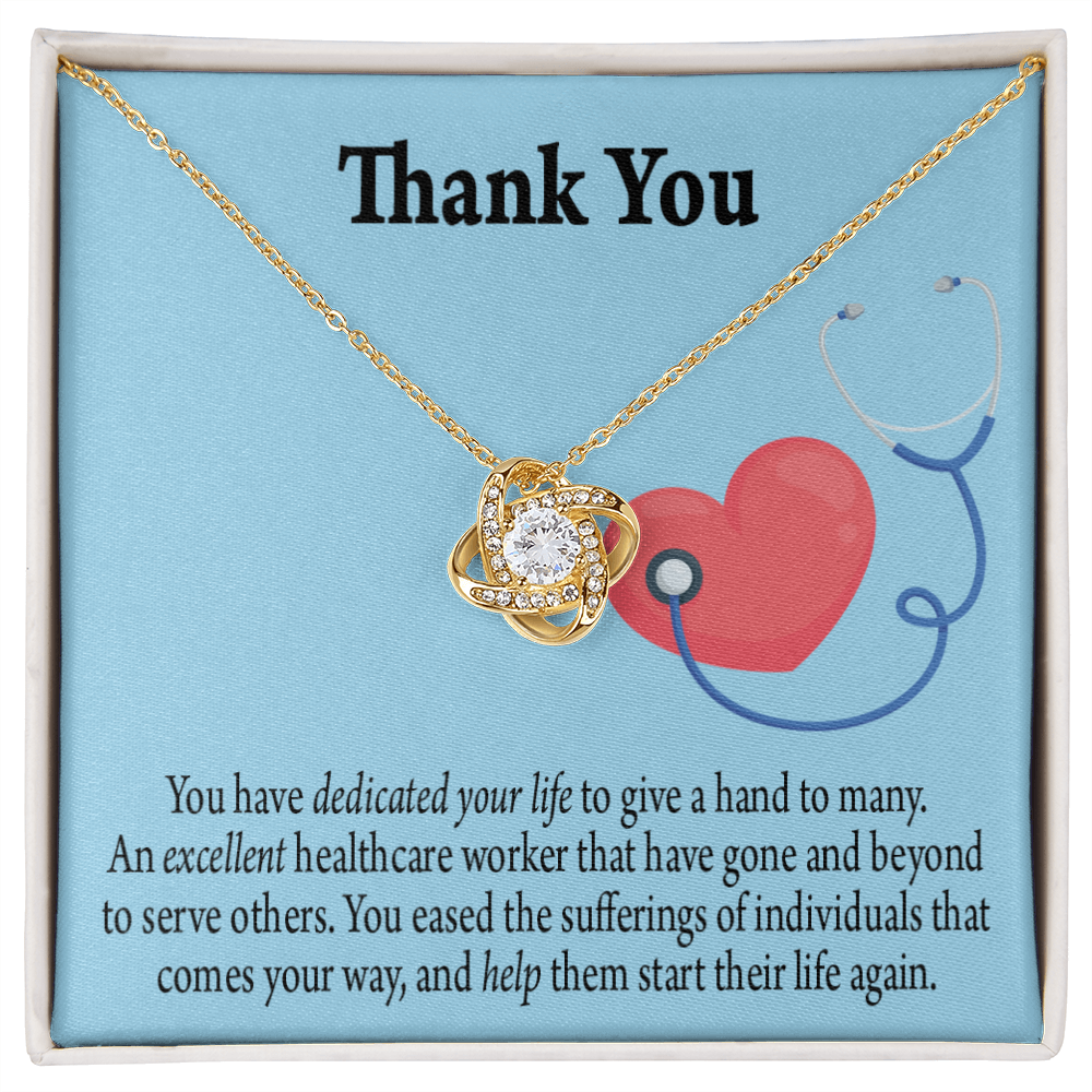 Dedicated Nurse Healthcare Medical Worker Nurse Appreciation Gift Infinity Knot Necklace Message Card-Express Your Love Gifts