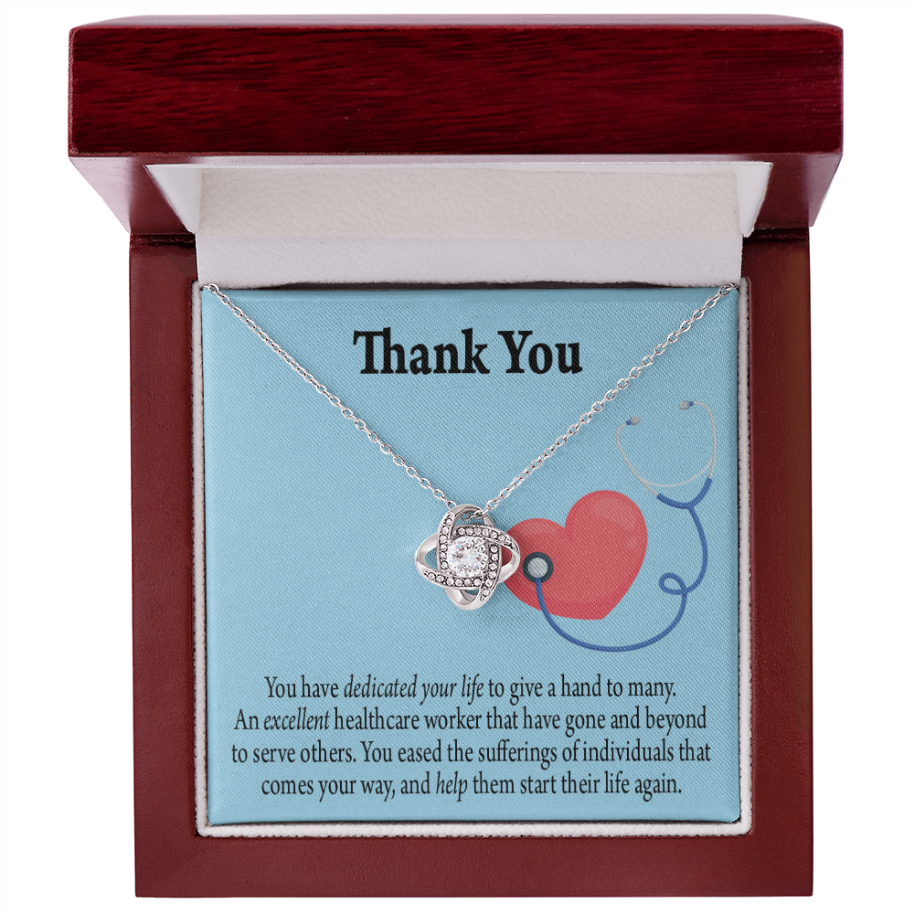 Dedicated Nurse Healthcare Medical Worker Nurse Appreciation Gift Infinity Knot Necklace Message Card-Express Your Love Gifts