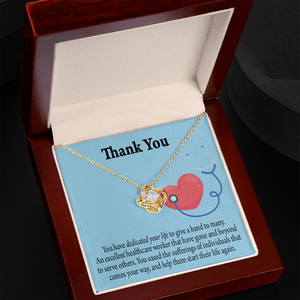 Dedicated Nurse Healthcare Medical Worker Nurse Appreciation Gift Infinity Knot Necklace Message Card-Express Your Love Gifts