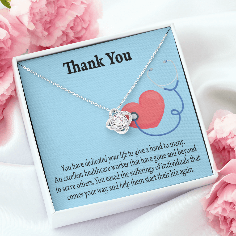 Dedicated Nurse Healthcare Medical Worker Nurse Appreciation Gift Infinity Knot Necklace Message Card-Express Your Love Gifts