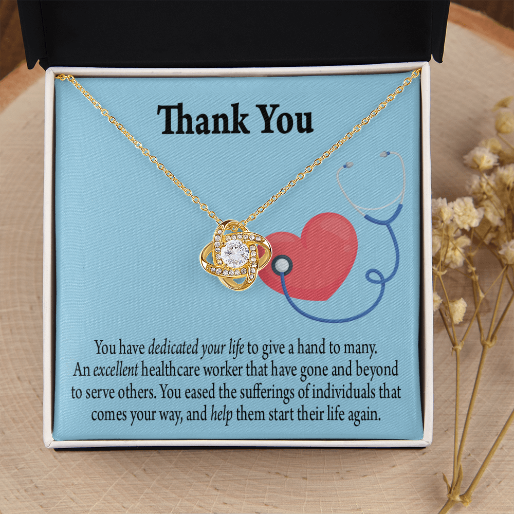 Dedicated Nurse Healthcare Medical Worker Nurse Appreciation Gift Infinity Knot Necklace Message Card-Express Your Love Gifts