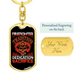 Dedication Of Firefighters Keychain Stainless Steel or 18k Gold Dog Tag Keyring-Express Your Love Gifts