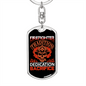 Dedication Of Firefighters Keychain Stainless Steel or 18k Gold Dog Tag Keyring-Express Your Love Gifts