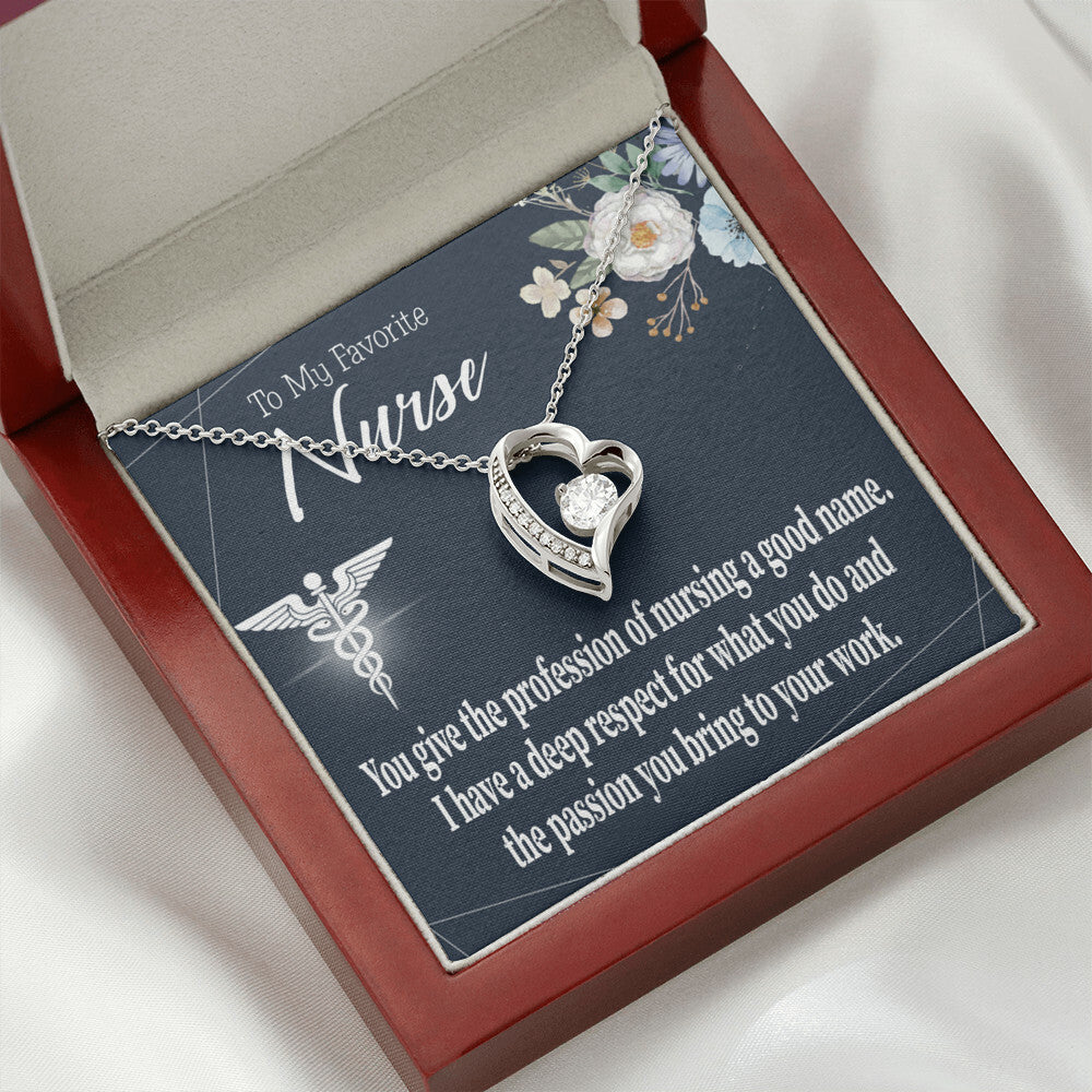 Deep Respect Healthcare Medical Worker Nurse Appreciation Gift Forever Necklace w Message Card-Express Your Love Gifts