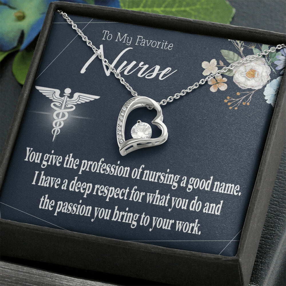 Deep Respect Healthcare Medical Worker Nurse Appreciation Gift Forever Necklace w Message Card-Express Your Love Gifts