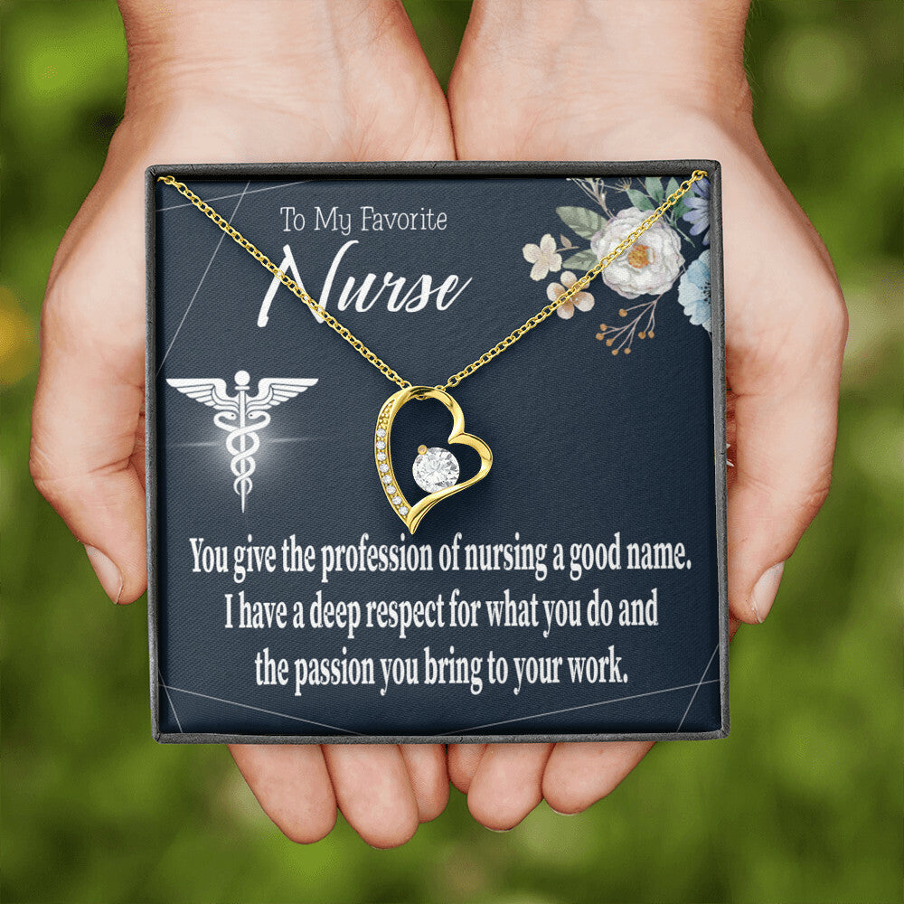 Deep Respect Healthcare Medical Worker Nurse Appreciation Gift Forever Necklace w Message Card-Express Your Love Gifts