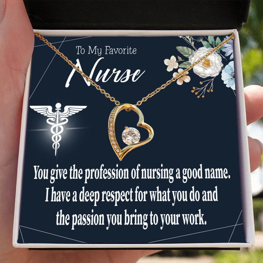 Deep Respect Healthcare Medical Worker Nurse Appreciation Gift Forever Necklace w Message Card-Express Your Love Gifts