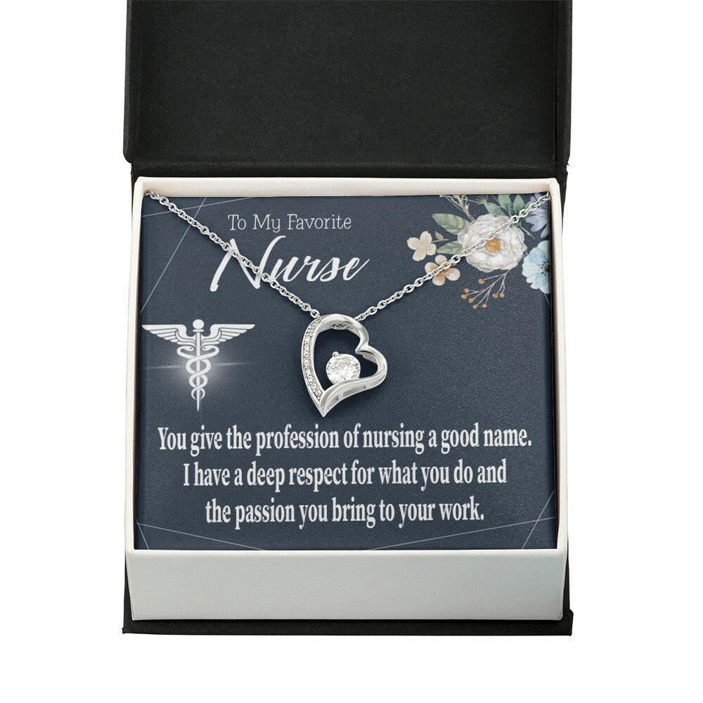 Deep Respect Healthcare Medical Worker Nurse Appreciation Gift Forever Necklace w Message Card-Express Your Love Gifts