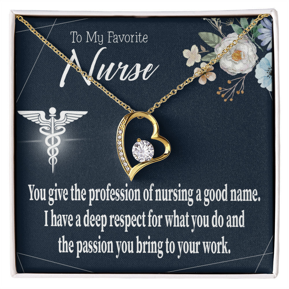Deep Respect Healthcare Medical Worker Nurse Appreciation Gift Forever Necklace w Message Card-Express Your Love Gifts
