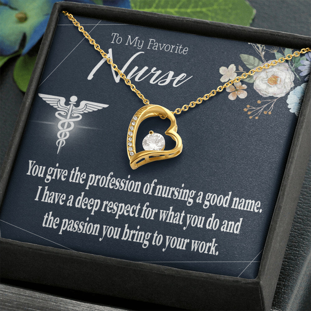 Deep Respect Healthcare Medical Worker Nurse Appreciation Gift Forever Necklace w Message Card-Express Your Love Gifts