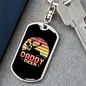 Deer Daddy Keychain Stainless Steel or 18k Gold Dog Tag Keyring-Express Your Love Gifts