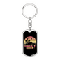 Deer Daddy Keychain Stainless Steel or 18k Gold Dog Tag Keyring-Express Your Love Gifts