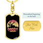 Deer Daddy Keychain Stainless Steel or 18k Gold Dog Tag Keyring-Express Your Love Gifts