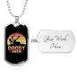 Deer Daddy Necklace Stainless Steel or 18k Gold Dog Tag 24" Chain-Express Your Love Gifts