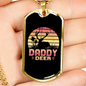 Deer Daddy Necklace Stainless Steel or 18k Gold Dog Tag 24" Chain-Express Your Love Gifts