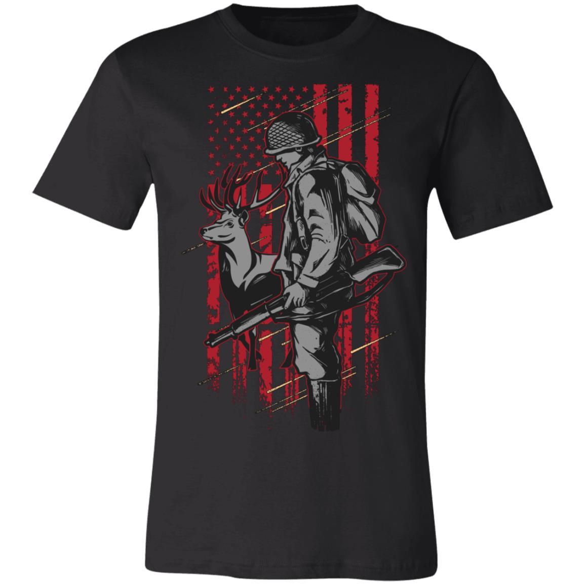 Deer Hunter Flag Hunter Gift T-Shirt-Express Your Love Gifts