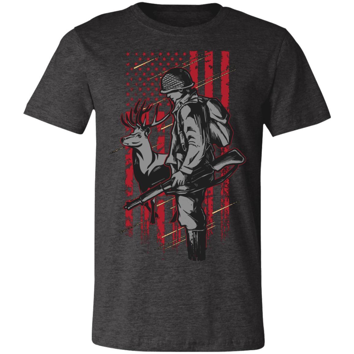 Deer Hunter Flag Hunter Gift T-Shirt-Express Your Love Gifts