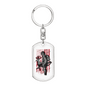 Deer Hunter Flag Keychain Stainless Steel or 18k Gold Dog Tag Keyring-Express Your Love Gifts