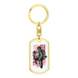 Deer Hunter Flag Keychain Stainless Steel or 18k Gold Dog Tag Keyring-Express Your Love Gifts