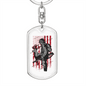 Deer Hunter Flag Keychain Stainless Steel or 18k Gold Dog Tag Keyring-Express Your Love Gifts