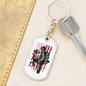 Deer Hunter Flag Keychain Stainless Steel or 18k Gold Dog Tag Keyring-Express Your Love Gifts