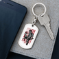 Deer Hunter Flag Keychain Stainless Steel or 18k Gold Dog Tag Keyring-Express Your Love Gifts