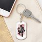 Deer Hunter Flag Keychain Stainless Steel or 18k Gold Dog Tag Keyring-Express Your Love Gifts