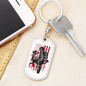 Deer Hunter Flag Keychain Stainless Steel or 18k Gold Dog Tag Keyring-Express Your Love Gifts