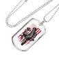 Deer Hunter Flag Necklace Stainless Steel or 18k Gold Dog Tag 24" Chain-Express Your Love Gifts