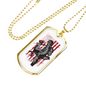 Deer Hunter Flag Necklace Stainless Steel or 18k Gold Dog Tag 24" Chain-Express Your Love Gifts