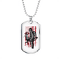 Deer Hunter Flag Necklace Stainless Steel or 18k Gold Dog Tag 24" Chain-Express Your Love Gifts