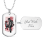 Deer Hunter Flag Necklace Stainless Steel or 18k Gold Dog Tag 24" Chain-Express Your Love Gifts