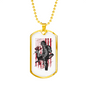 Deer Hunter Flag Necklace Stainless Steel or 18k Gold Dog Tag 24" Chain-Express Your Love Gifts