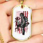 Deer Hunter Flag Necklace Stainless Steel or 18k Gold Dog Tag 24" Chain-Express Your Love Gifts