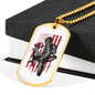 Deer Hunter Flag Necklace Stainless Steel or 18k Gold Dog Tag 24" Chain-Express Your Love Gifts