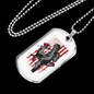 Deer Hunter Flag Necklace Stainless Steel or 18k Gold Dog Tag 24" Chain-Express Your Love Gifts