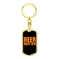 Deer Hunter Keychain Stainless Steel or 18k Gold Dog Tag Keyring-Express Your Love Gifts