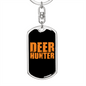 Deer Hunter Keychain Stainless Steel or 18k Gold Dog Tag Keyring-Express Your Love Gifts