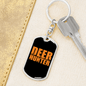 Deer Hunter Keychain Stainless Steel or 18k Gold Dog Tag Keyring-Express Your Love Gifts