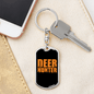 Deer Hunter Keychain Stainless Steel or 18k Gold Dog Tag Keyring-Express Your Love Gifts