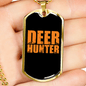 Deer Hunter Necklace Stainless Steel or 18k Gold Dog Tag 24" Chain-Express Your Love Gifts